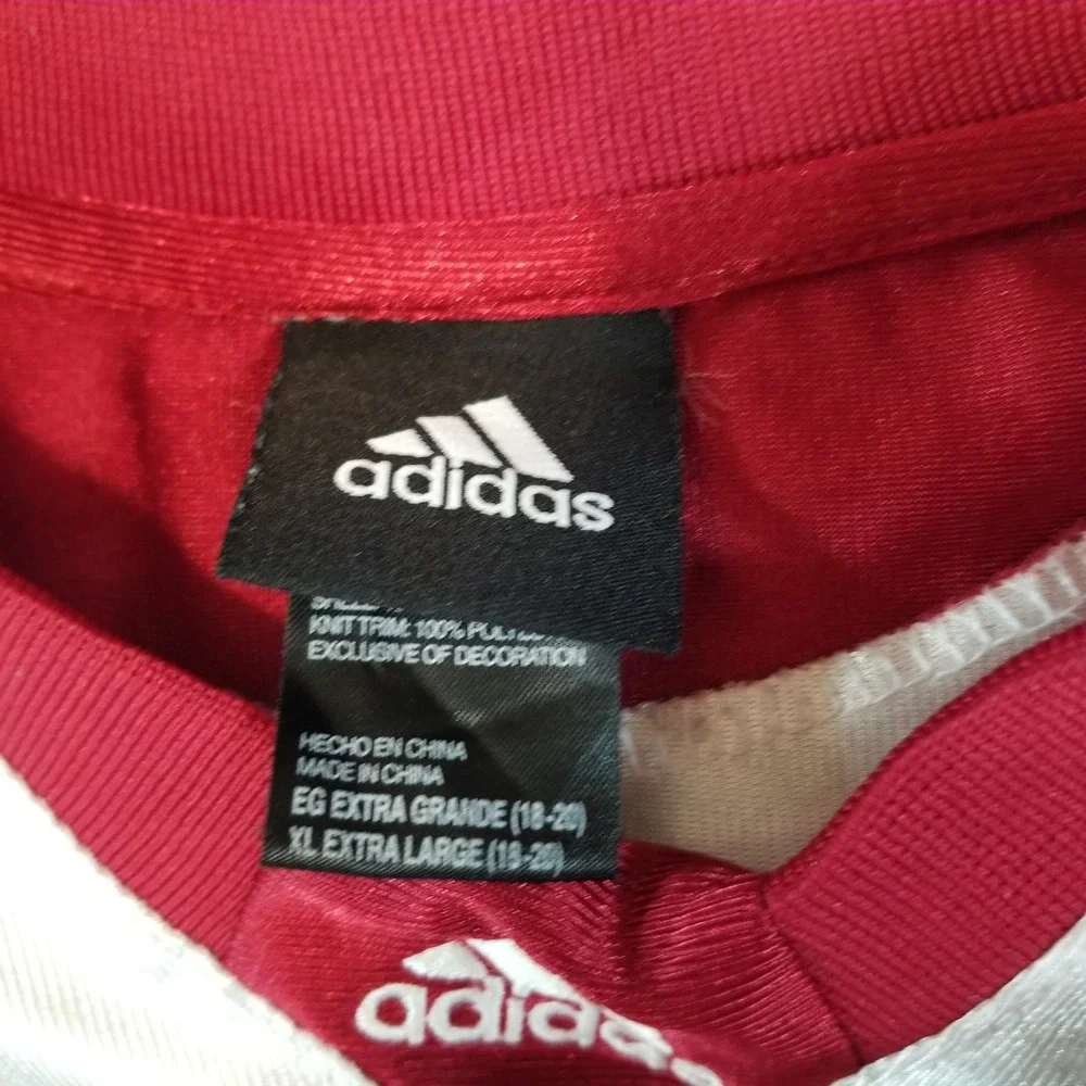 Indiana Hoosiers Jersey Shirt Boys Extra Large White Red Adidas IU Football NCAA